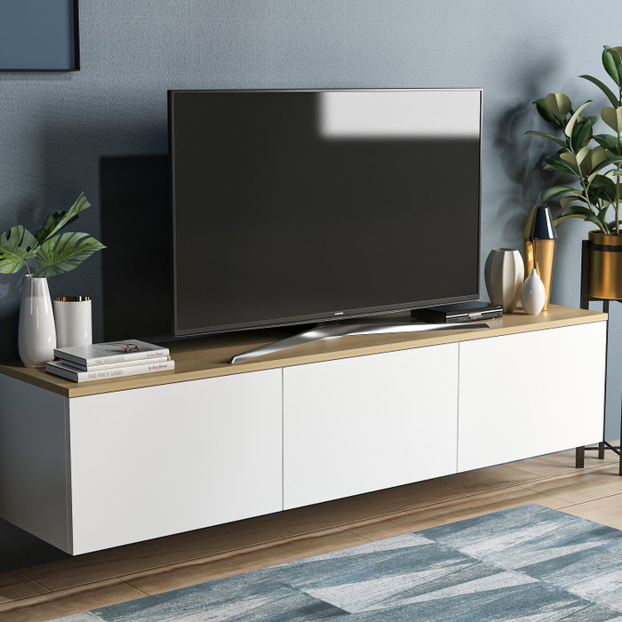 Hanah Home Soporte para TV Blanco y Roble